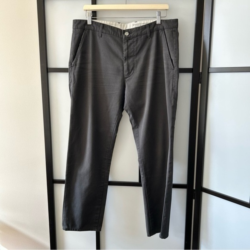 AG Adriano Goldschmied Mens Dark Grey Denim Jeans Slim Khaki Made In USA